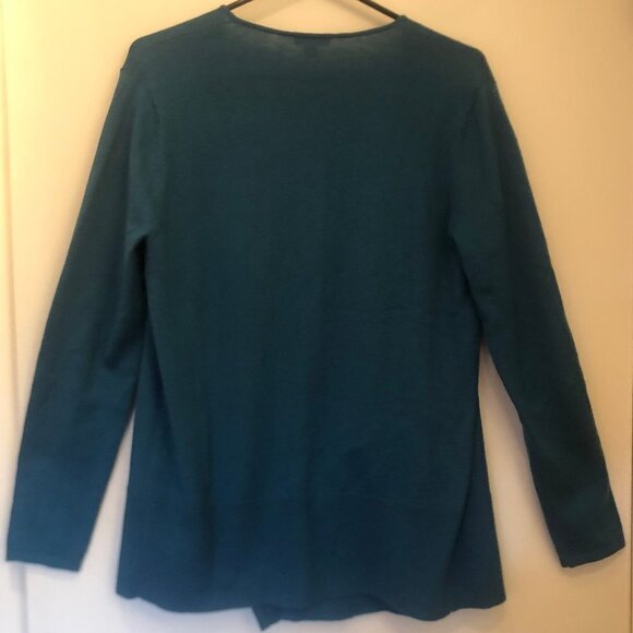 J. Jill teal open-front cardigan w/pockets sz S [oversized fit] - Picture 5 of 7